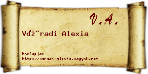 Váradi Alexia névjegykártya