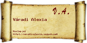 Váradi Alexia névjegykártya